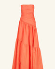 Maiori Strapless Tiered Maxi Dress - Coral