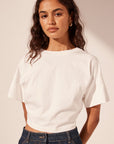 Alda Open Back Drawstring Crop T Shirt