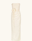 Lani Strapless Draped Maxi Dress - Rice