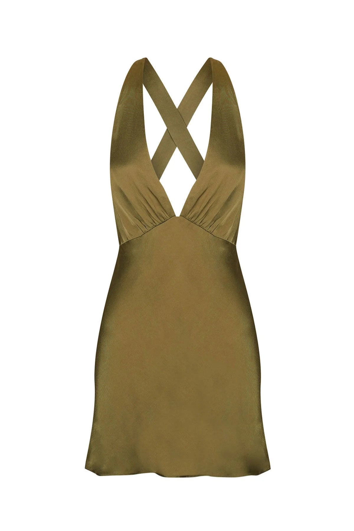 Arienzo Plunged Cross Back Mini Dress