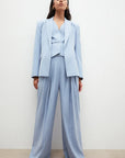 Asher Belted Blazer - Chambray Blue