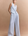 Brisa Oversized Tailored Vest - Ice Blue