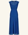 Maya Ruched Sleeveless Midi Dress - Strong Blue