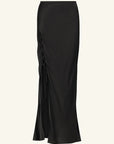 Mia Lace Up Maxi Skirt - Black