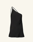 Mia One Shoulder Cowl Back Top - Black