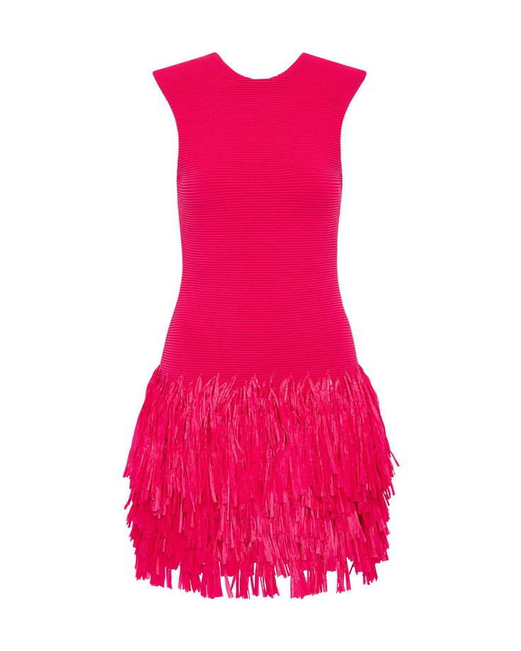 Rushes Raffia Knit Mini Dress