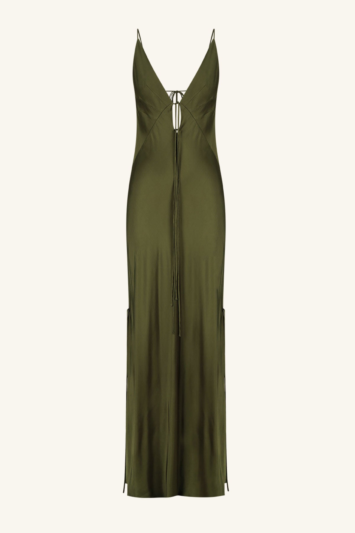 Shae Plunged Slip Tie Maxi Dress