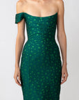 Jackson Jacquard Gown in Green