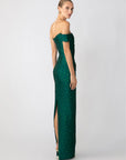 Jackson Jacquard Gown in Green