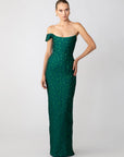 Jackson Jacquard Gown in Green