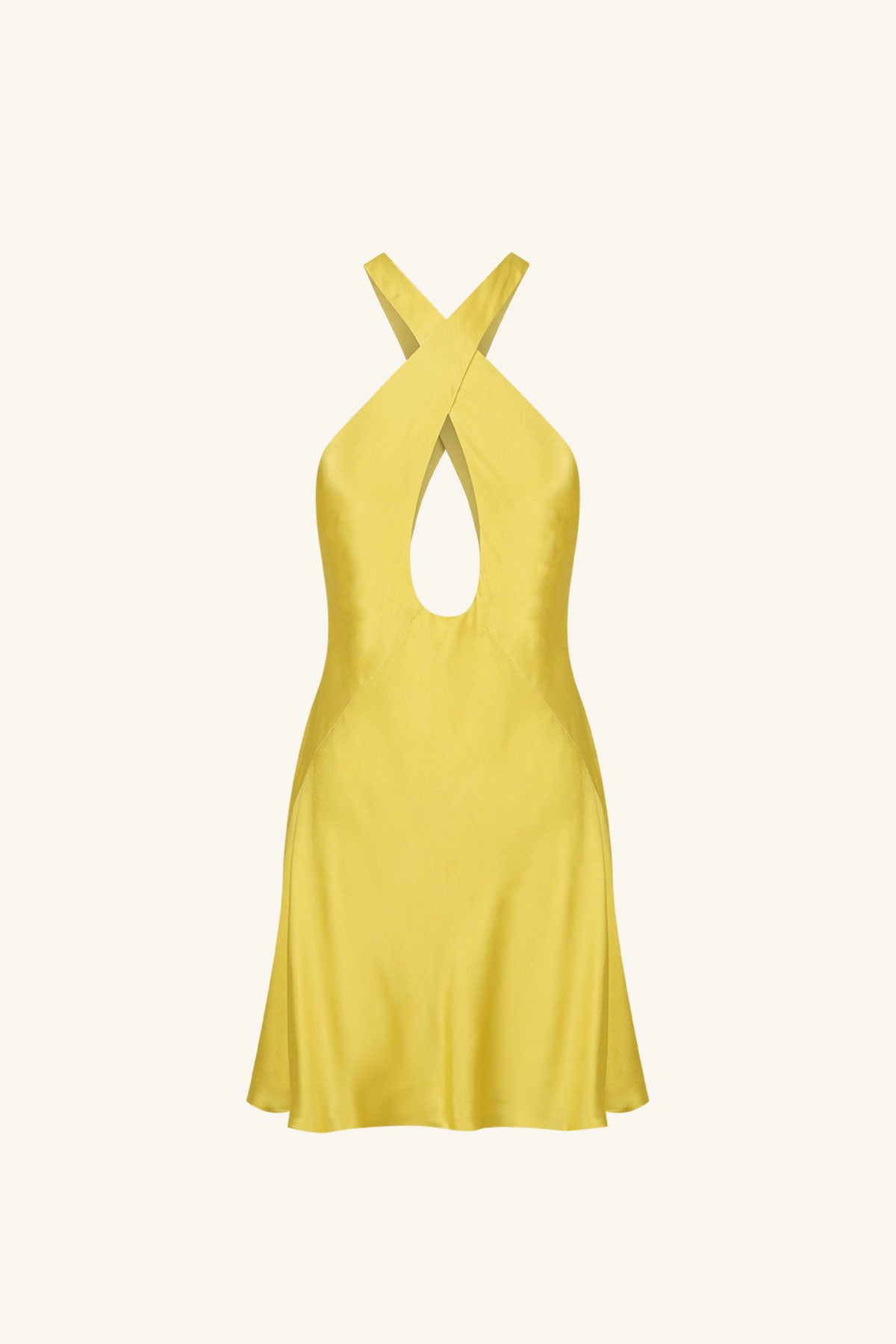 Sofia Cross Front Cut Out Mini Dress - Lime