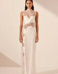 Stratus Lace High Neck Maxi Dress - Ivory