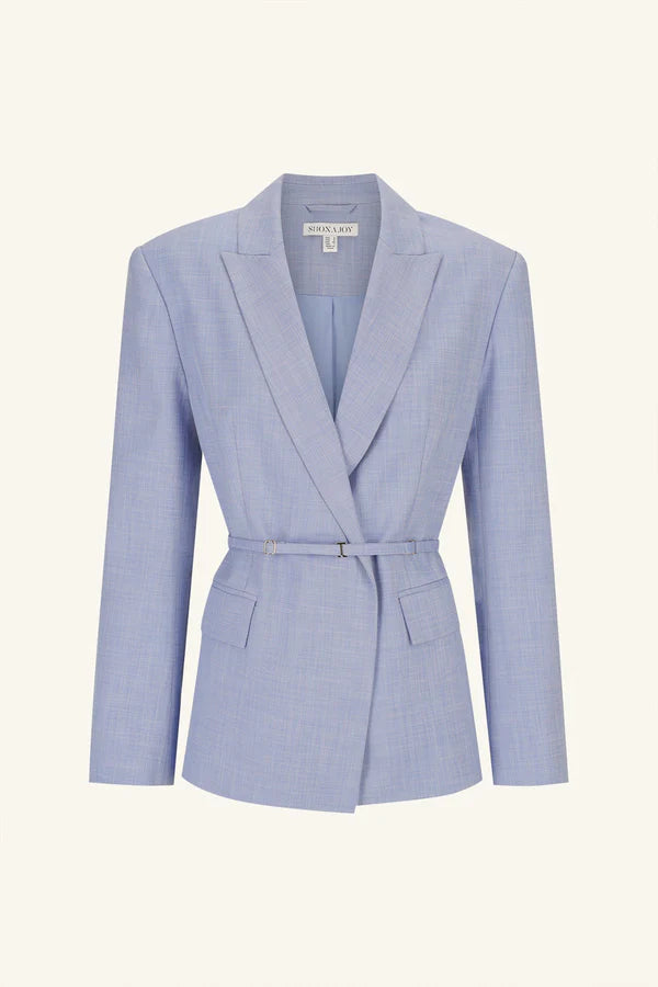 Asher Belted Blazer - Chambray Blue