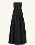 Maiori Strapless Tiered Maxi Dress - Black