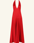 Savanna Halter Open Back Maxi Dress - Chilli