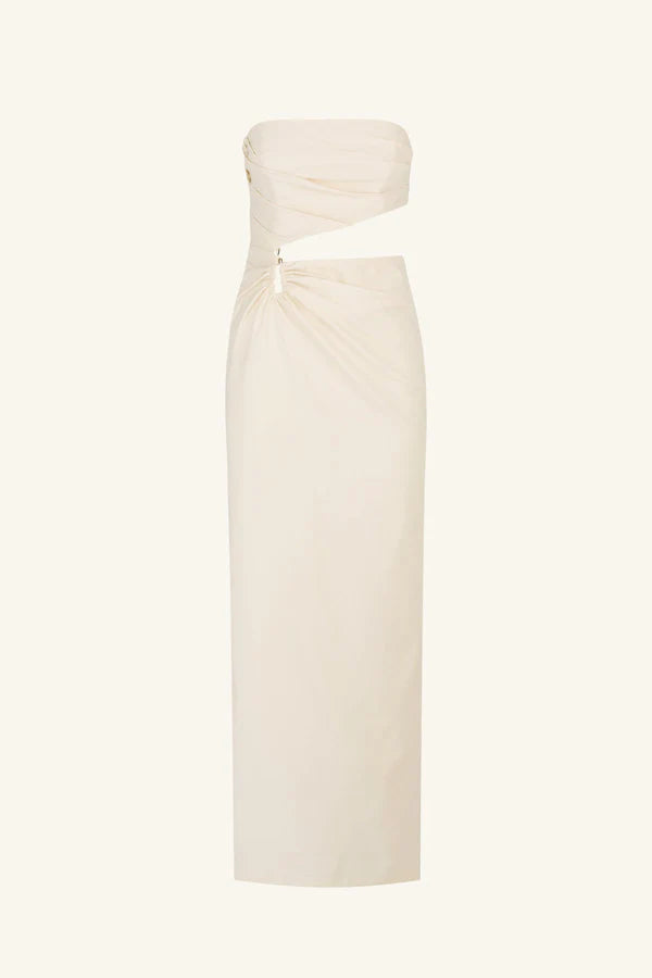 Lani Strapless Cut Out Maxi Dress - Rice