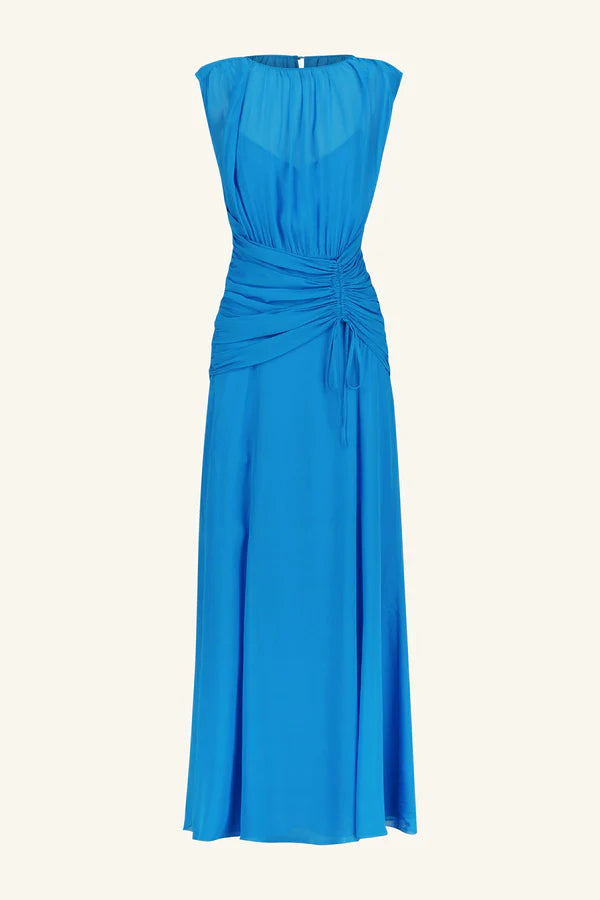 Amina High Neck Maxi Dress - Aqua