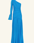 Amina Asymmetrical Maxi Dress - Aqua