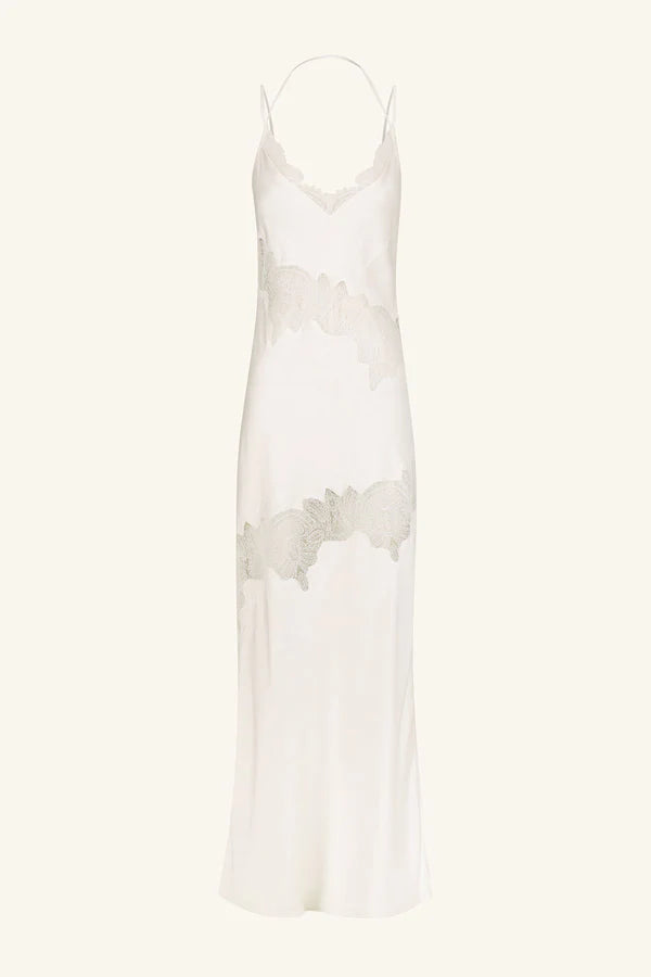 Stratus Lace Panelled Maxi Dress - Ivory