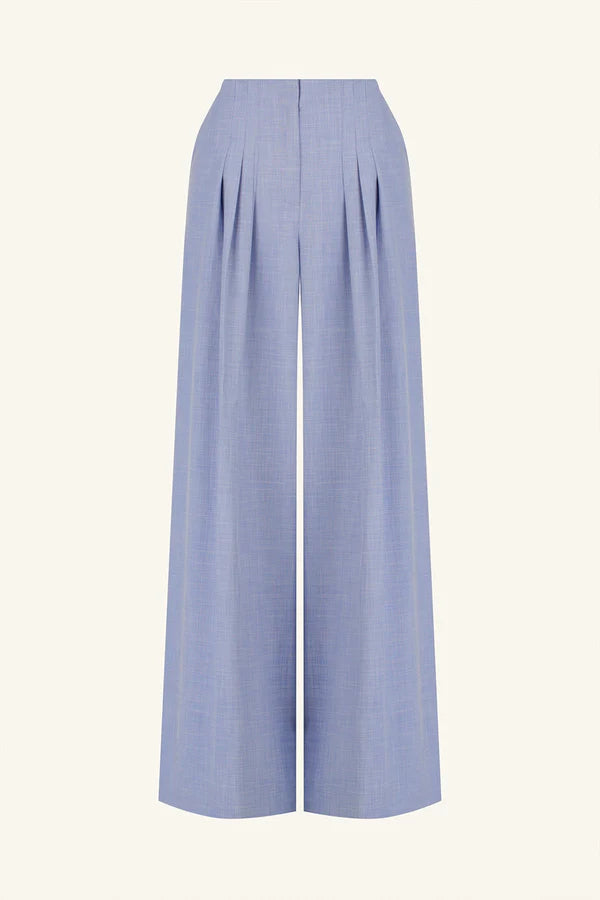 Asher Wide Leg Pant - Chambray Blue