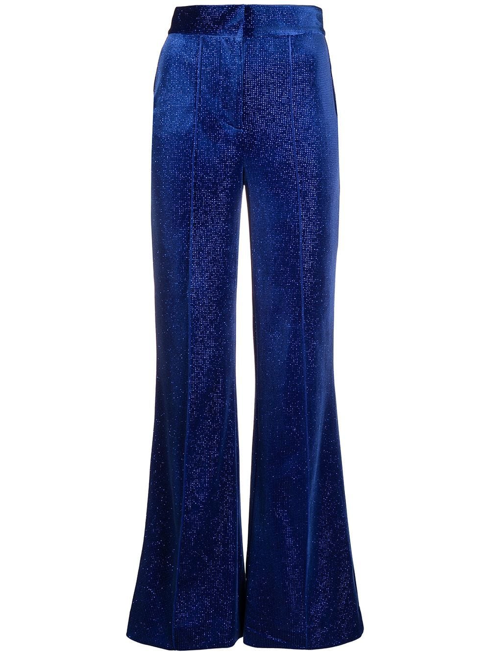 Alice McCall Velvet-Sparkle Flared Trousers