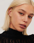 Enamel Byline Link Drop Hoop Earrings