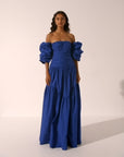 Maiori Contour Ruched Maxi Dress - Azure