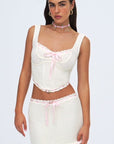 Olina Crochet Top in Cream